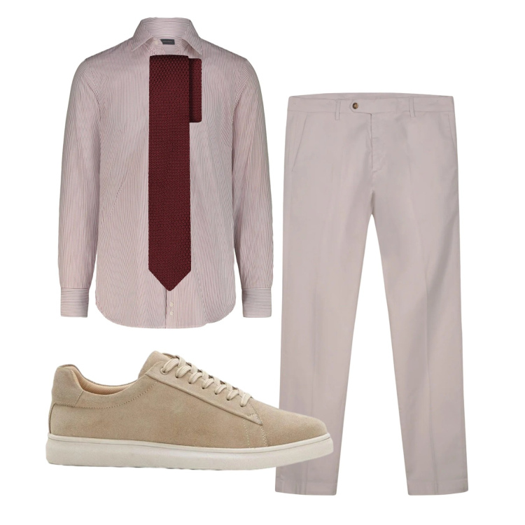 Outfit uomo - Total look #2401961. Stile Business/Elegante per Ufficio. Abbinamento con sneakers, pantaloni chino, camicie, cravatte.