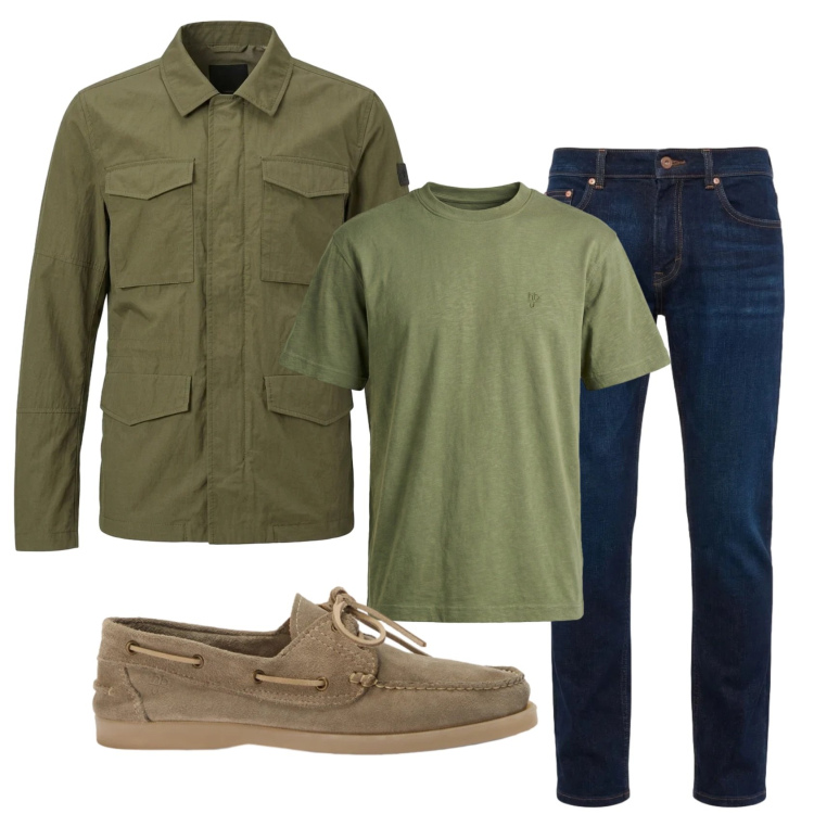 Outfit uomo - Total look #2401977. Stile Casual per Tutti i giorni. Abbinamento con jeans, scarpe stringate, t-shirt, cappotti.