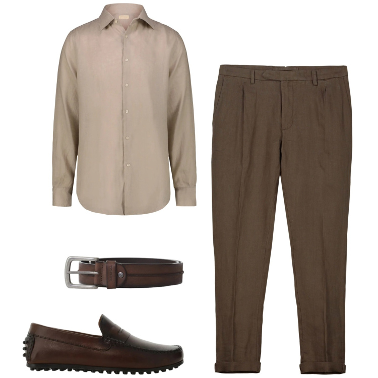 Outfit uomo - Total look #2401978. Stile Urban per Tutti i giorni. Abbinamento con scarpe stringate, cinture, camicie, pantaloni.