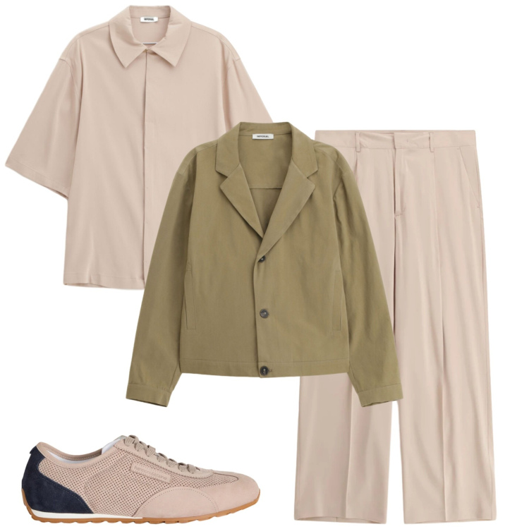 Outfit uomo - Total look #2401987. Stile Urban per Tutti i giorni. Abbinamento con giacche, pantaloni, camicie a manica corta, sneakers.