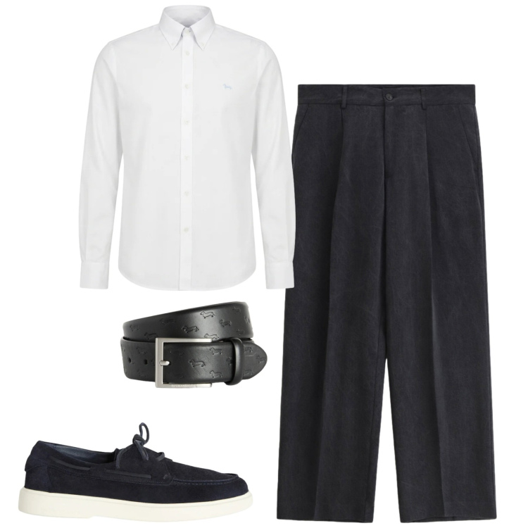 Outfit uomo - Total look #2401990. Stile Urban per Tutti i giorni. Abbinamento con pantaloni, cinture, scarpe stringate, camicie.