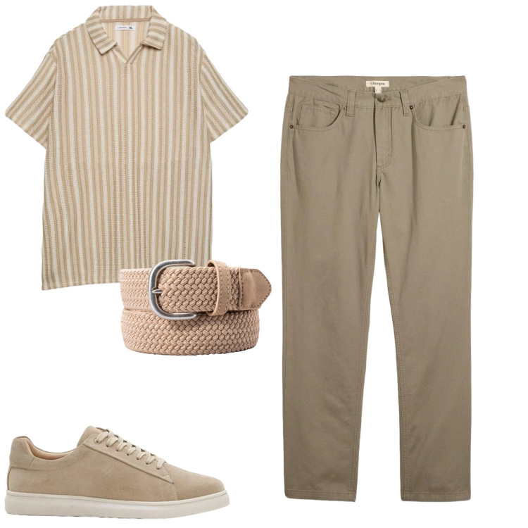 Outfit uomo - Total look #2402002. Stile Casual per Tutti i giorni. Abbinamento con pantaloni, sneakers, polo, cinture.