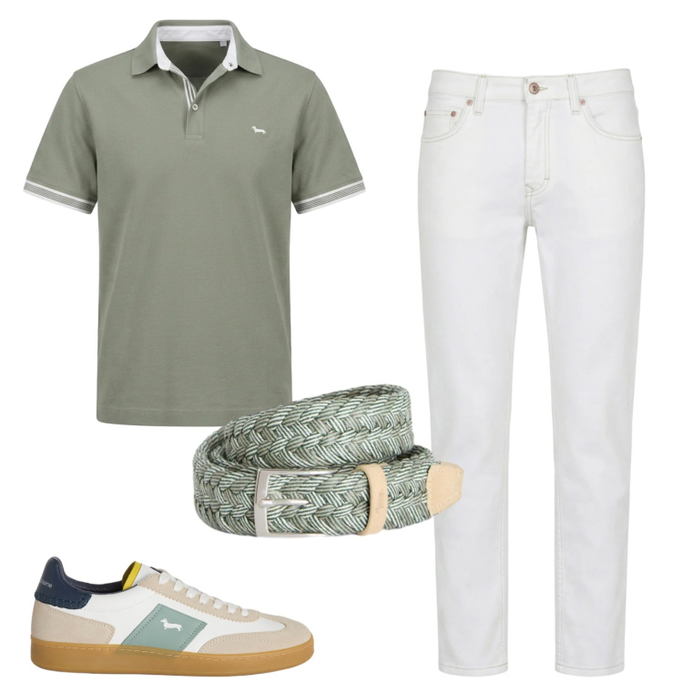 Outfit uomo - Total look #2402016. Stile Casual per Tutti i giorni. Abbinamento con polo, jeans, cinture, sneakers.