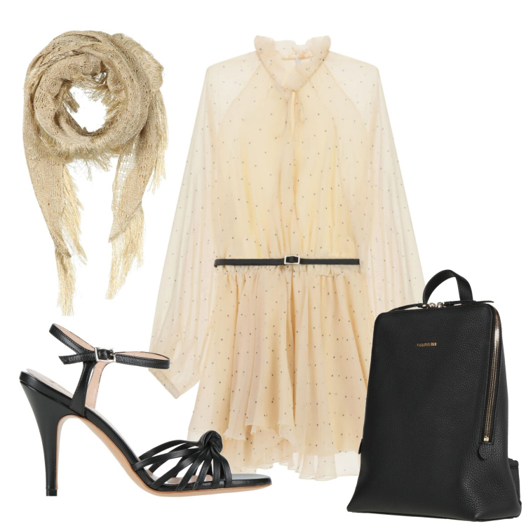 Outfit donna - Total look #2402071. Stile Bon Ton per Ufficio. Abbinamento con stole, zaini, sandali in pelle, vestiti corti.