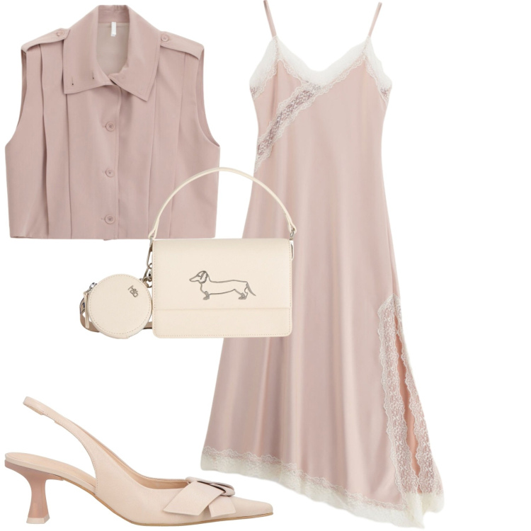 Outfit donna - Total look #2402098. Stile Trendy per Serata fuori. Abbinamento con décolleté, vestiti lunghi, piumini, borse a tracolla.