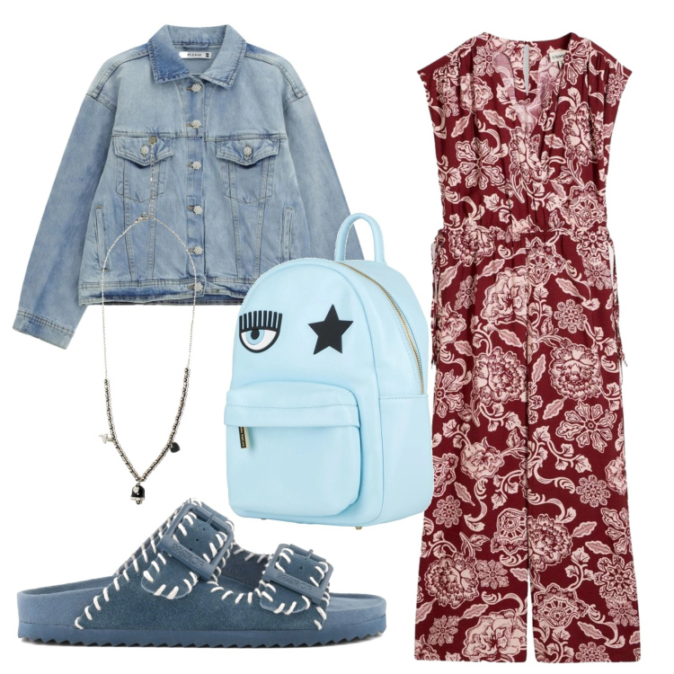 Outfit donna - Total look #2402219. Stile Casual chic per Tutti i giorni. Abbinamento con zaini, tute, blazer, ciondoli, ciabatte.