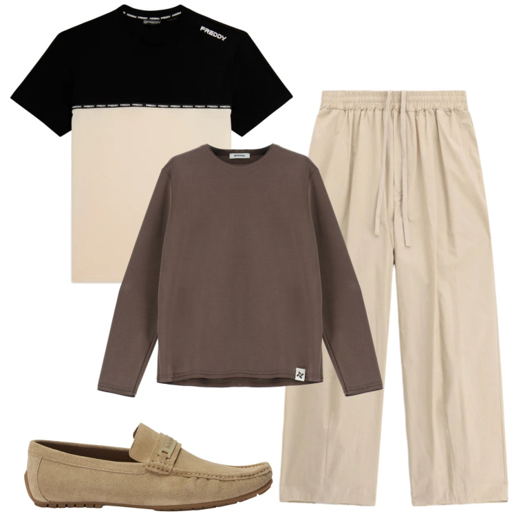Outfit uomo - City. Stile Casual per Tutti i giorni. Abbinamento con felpe, pantaloni, scarpe stringate, t-shirt.