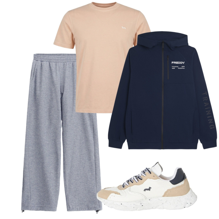 Outfit uomo - Maggio. Stile Urban per Sport. Abbinamento con pantaloni, t-shirt, sneakers, felpe con cappuccio.