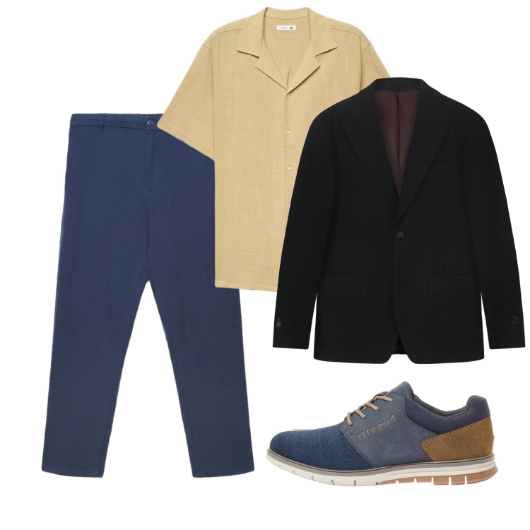 Outfit uomo - Casual in città. Stile Casual per Tutti i giorni. Abbinamento con scarpe stringate, camicie a manica corta, pantaloni, giacche.