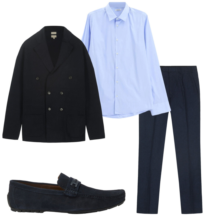 Outfit uomo - Giacca destrutturata. Stile Business/Elegante per Serata speciale. Abbinamento con camicie, scarpe stringate, cardigans, pantaloni.