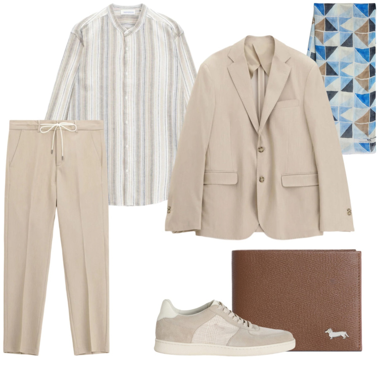 Outfit uomo - Total look #2402324. Stile Urban per Tutti i giorni. Abbinamento con pantaloni, camicie, giacche, sciarpe, portafogli, sneakers.