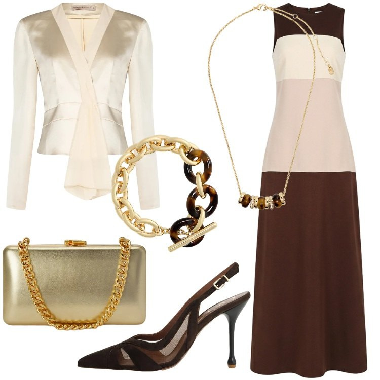 Outfit donna - Finishing Touch. Stile Chic per Cerimonia. Abbinamento con vestiti lunghi, blazer, décolleté, braccialetti, clutch, collane.