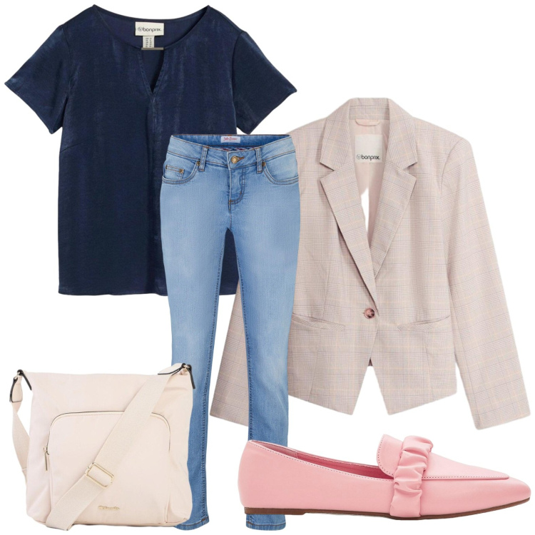 Outfit donna - Ossessione ballerine. Stile Urban per Tutti i giorni. Abbinamento con blazer, jeans skinny, mocassini, tuniche, borse a tracolla.