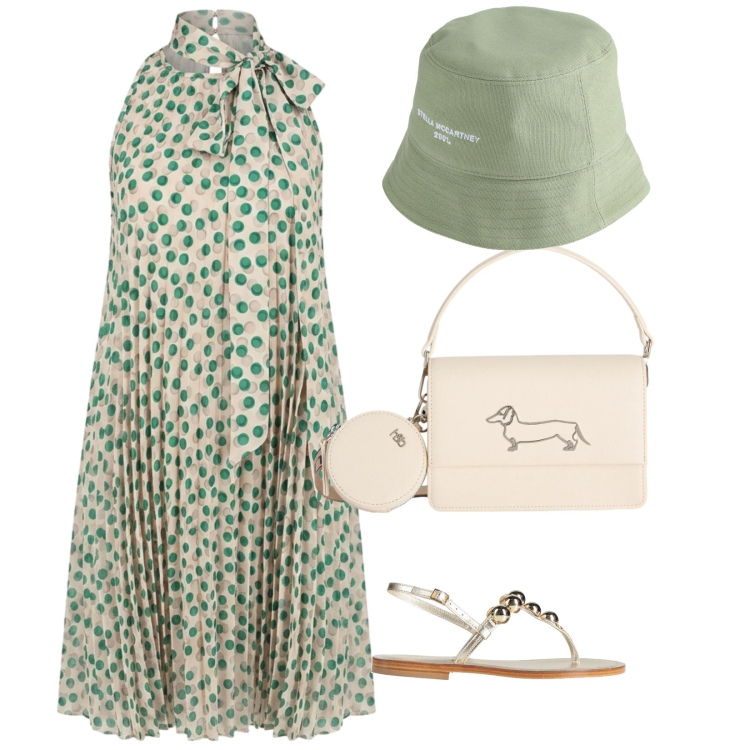 Outfit donna - Focus donna. per Tutti i giorni. Abbinamento con infradito, cappelli, borse a tracolla, vestiti corti.