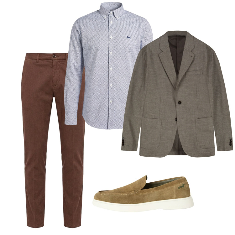 Outfit uomo - Giacca destrutturata. Stile Casual per Tutti i giorni. Abbinamento con camicie, pantaloni chino, scarpe stringate, giacche.