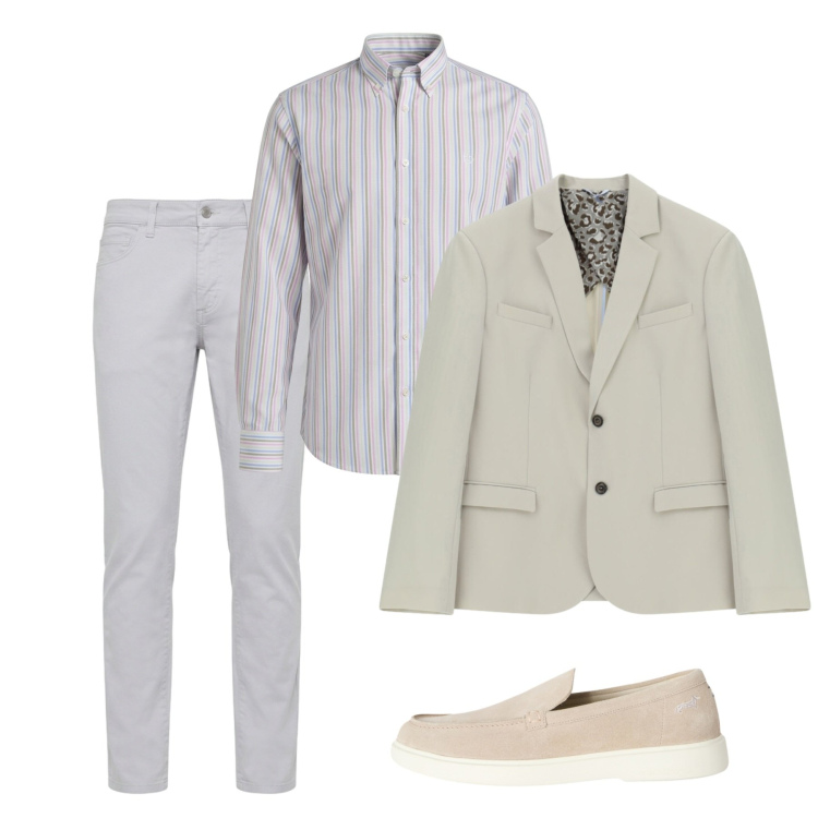 Outfit uomo - Maggio. Stile Casual per Tutti i giorni. Abbinamento con giacche, scarpe stringate, pantaloni, camicie.