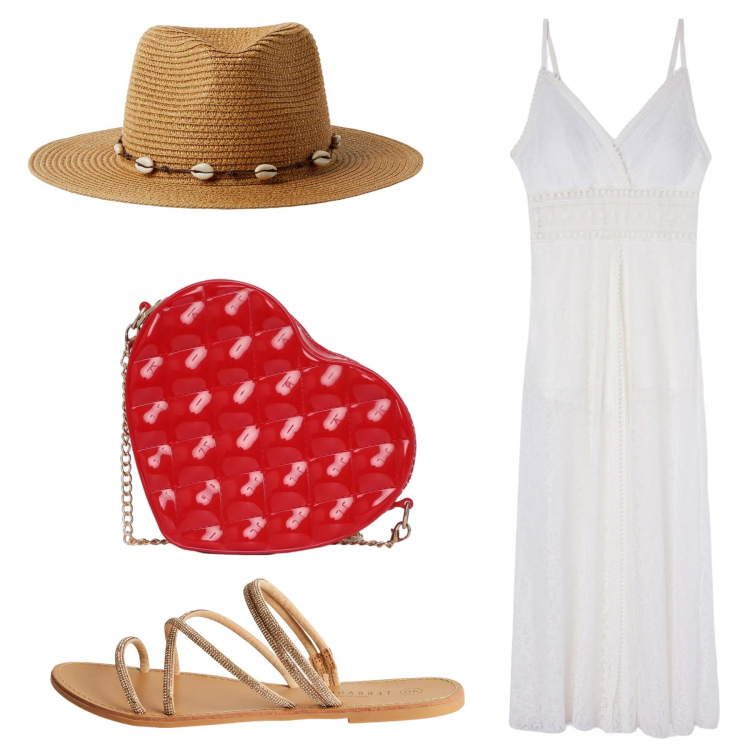 Outfit donna - Innamorarsi. Stile Boho per Serata fuori. Abbinamento con vestiti lunghi, sandali, cappelli, borse a tracolla.