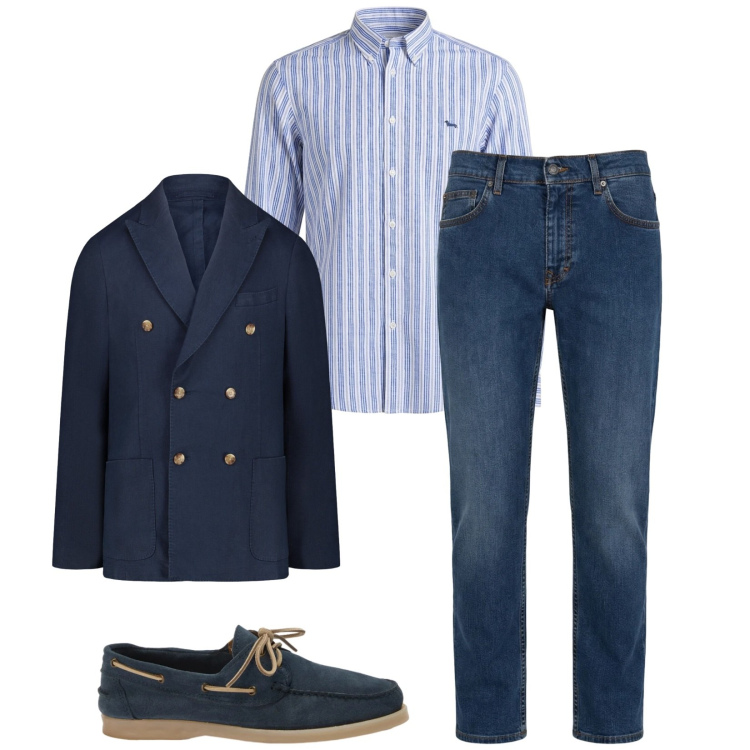 Outfit uomo - Total look #2402669. Stile Business/Elegante per Ufficio. Abbinamento con jeans, scarpe stringate, camicie, giacche.