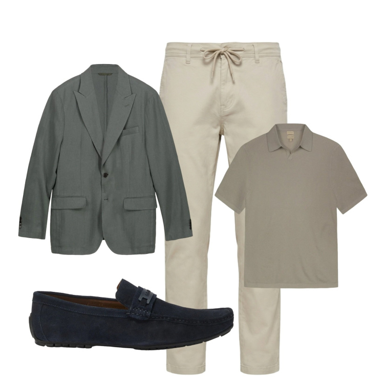 Outfit uomo - Chiaro/scuro. Stile Casual per Ufficio. Abbinamento con scarpe stringate, pantaloni, giacche, polo.
