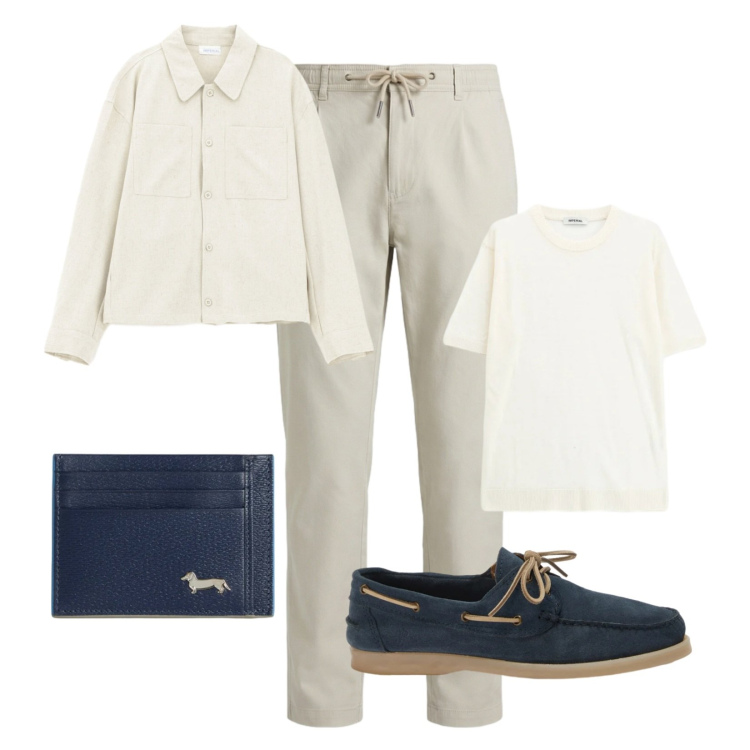 Outfit uomo - Fesco e disinvolto. Stile Urban per Tutti i giorni. Abbinamento con camicie, t-shirt, portafogli, scarpe stringate, pantaloni.