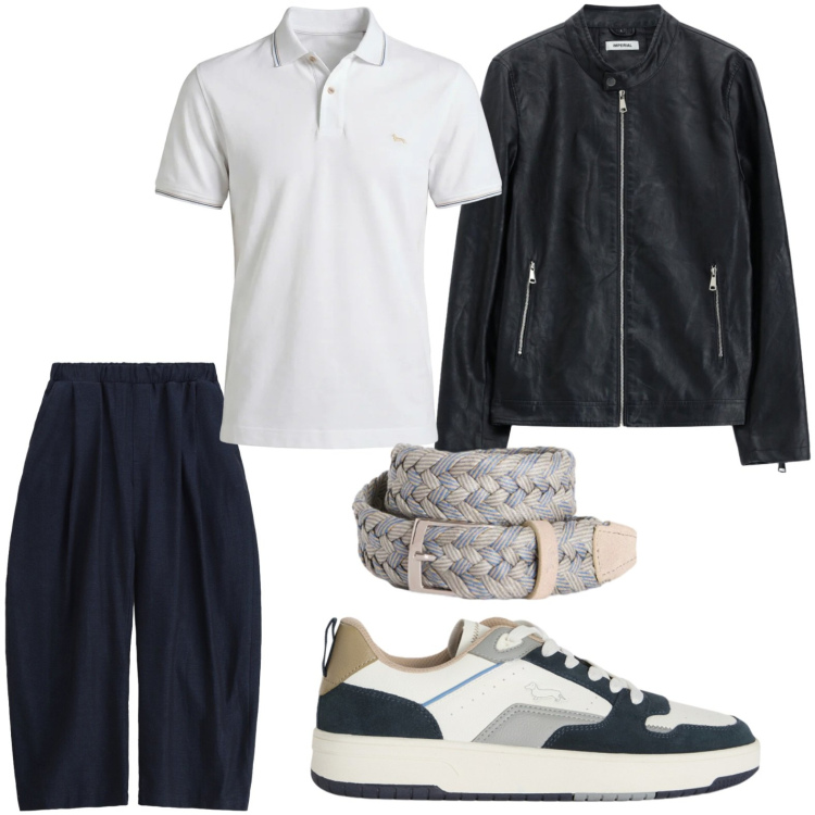 Outfit uomo - Polo e skin. Stile Casual per Serata speciale. Abbinamento con pantaloni, giacche, polo, cinture, sneakers.