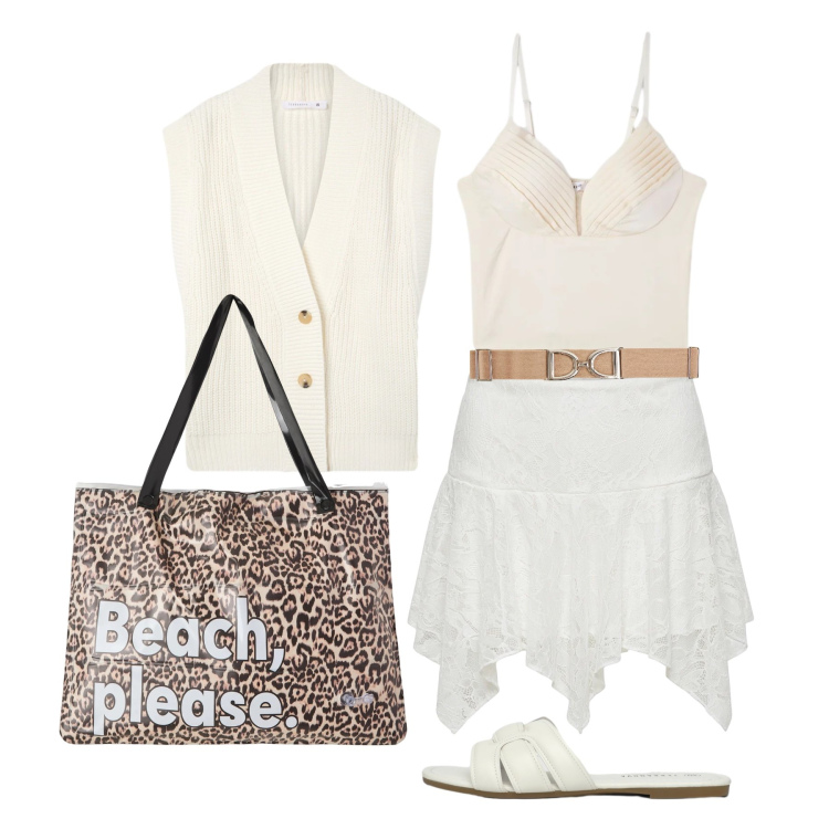 Outfit donna - Maggio. Stile Boho per Tutti i giorni. Abbinamento con cinture, borse tote, gilet, canottiere, ciabatte, minigonne.
