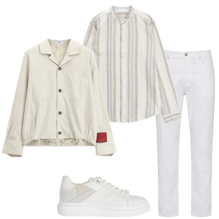 Outfit uomo - Total look #2402967. Stile Trendy per Tutti i giorni. Abbinamento con camicie, cappotti, sneakers, pantaloni.
