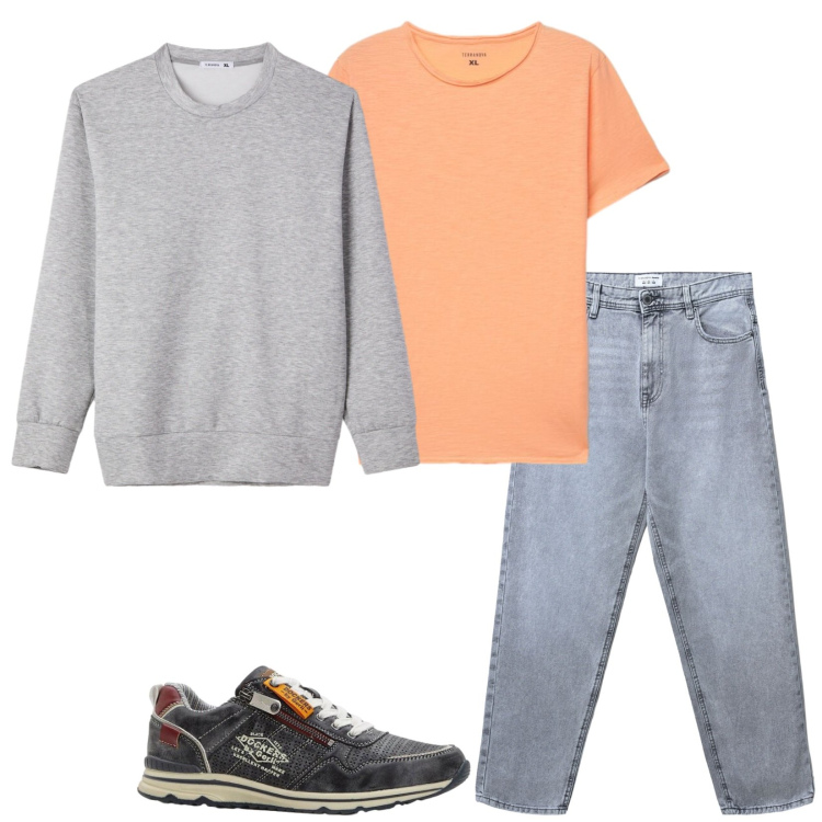 Outfit uomo - Total look #2402982. Stile Casual per Tutti i giorni. Abbinamento con sneakers, jeans, t-shirt, felpe.