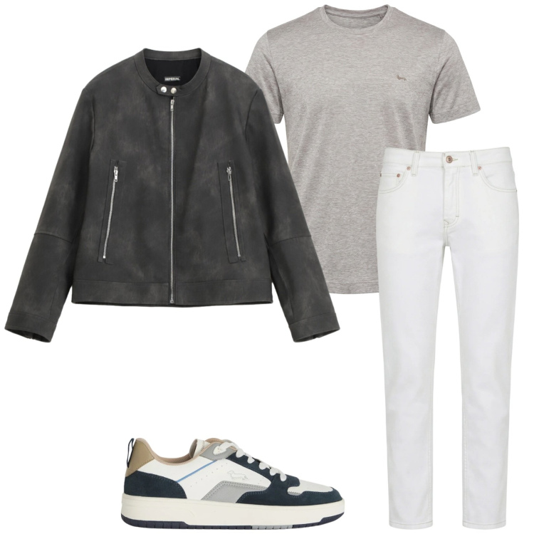 Outfit uomo - Total look #2402987. Stile Casual per Tutti i giorni. Abbinamento con giacche, jeans, t-shirt, sneakers.