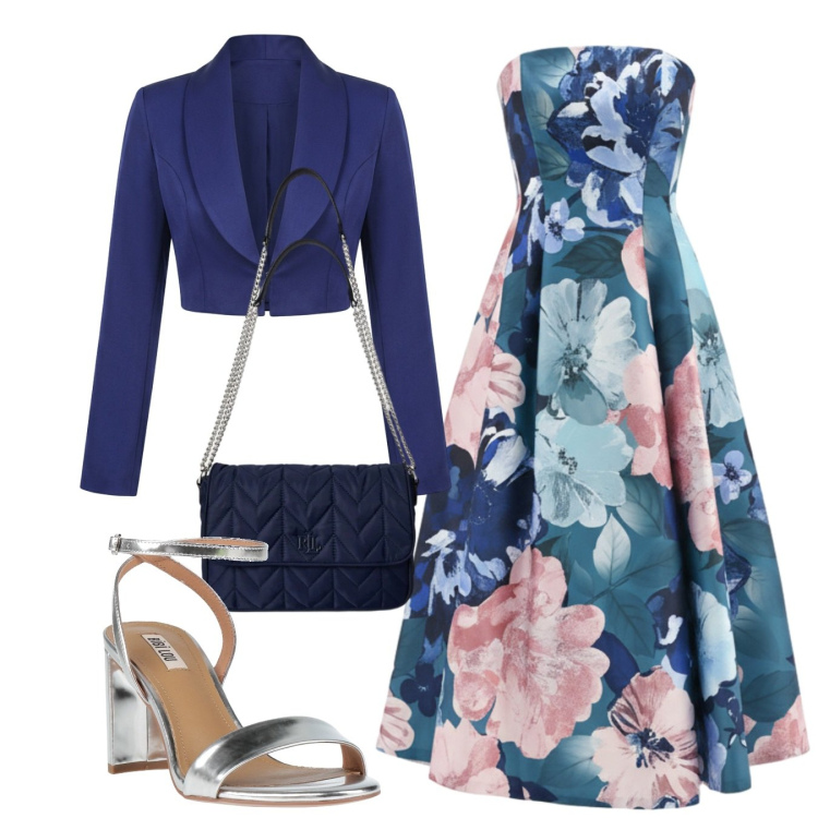 Outfit donna - L\'Invitata perfetta sei tu - Cerimonie. Stile Chic per Cerimonia. Abbinamento con sandali in pelle, bolero, vestiti midi/longuette, borse a tracolla.