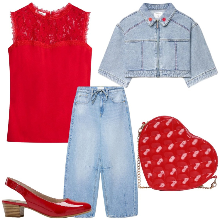 Outfit donna - Tra amiche. Stile Casual chic per Tutti i giorni. Abbinamento con top, décolleté, borse a tracolla, jeans, cappotti.