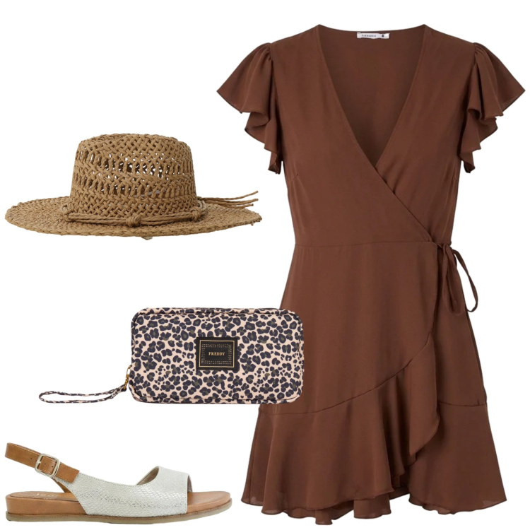 Outfit donna - Total look #2403110. Stile Basic per Mare. Abbinamento con sandali, vestiti corti, cappelli, valigie.