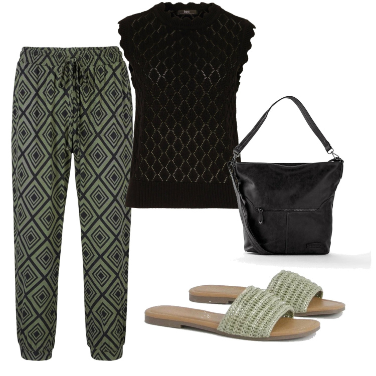Outfit femme - Confort. Style Casual pour Tous les jours. Assortir avec sacs à main, pulls, pantalon , mules.