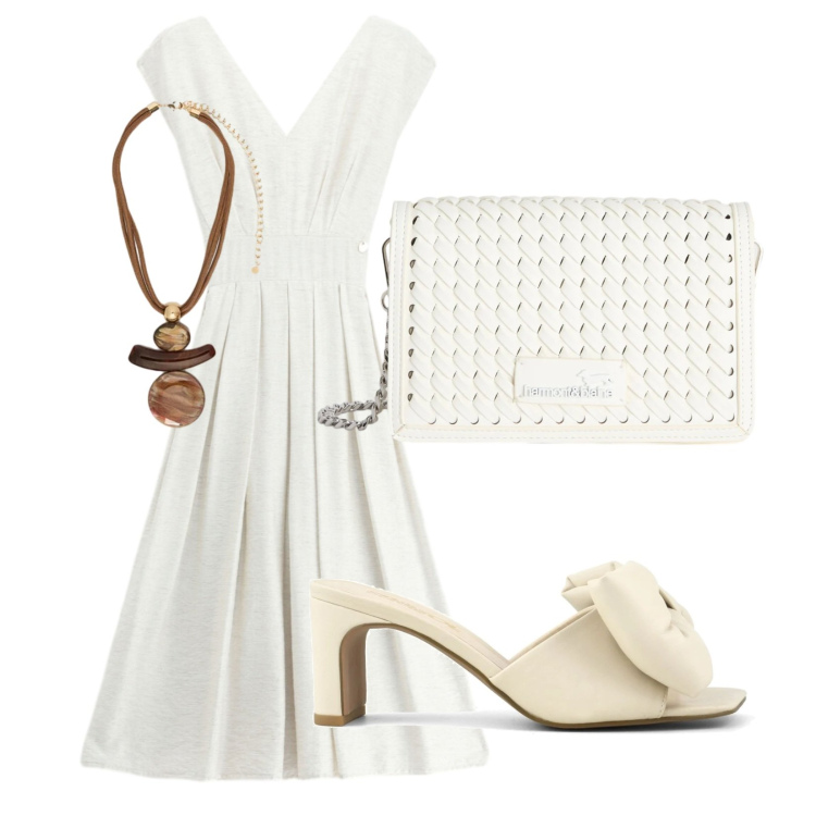 Outfit donna - Total look #2403170. per Cerimonia. Abbinamento con vestiti midi/longuette, borse a tracolla, ciondoli, sandali col tacco.