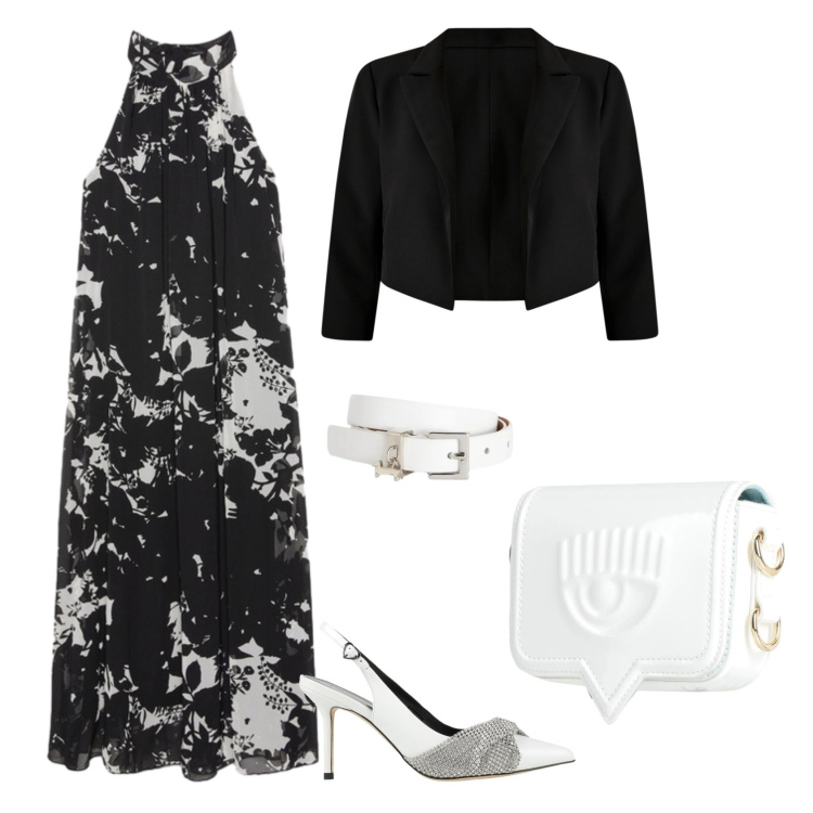 Outfit donna - Total look #2403185. Stile Chic per Cerimonia. Abbinamento con décolleté, marsupi, cinture, bolero, vestiti lunghi.