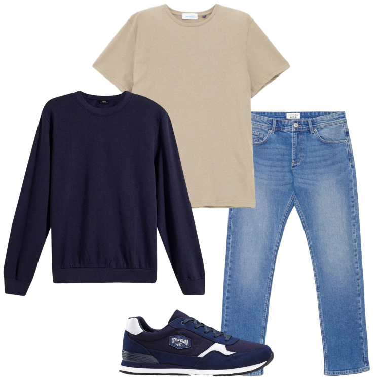 Outfit uomo - Maggio. Stile Casual per Tutti i giorni. Abbinamento con felpe, sneakers, jeans, t-shirt.