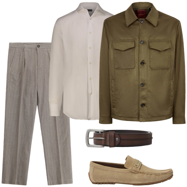 Outfit uomo - Giacca fluida. Stile Business/Elegante per Ufficio. Abbinamento con pantaloni, cinture, scarpe stringate, giacche, camicie.