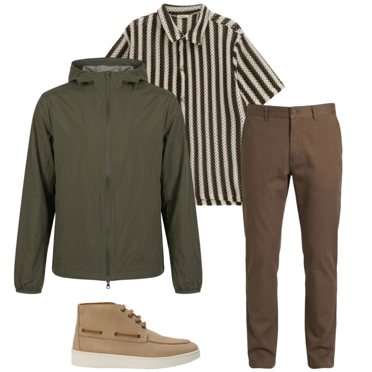 Outfit uomo - Total look #2403354. Stile Casual per Tutti i giorni. Abbinamento con pantaloni, stivali e stivaletti, camicie a manica corta, giacche.