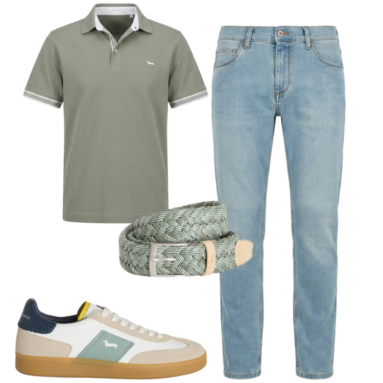 Outfit uomo - Total look #2403458. Stile Urban per Tutti i giorni. Abbinamento con jeans slim fit, cinture, polo, sneakers.