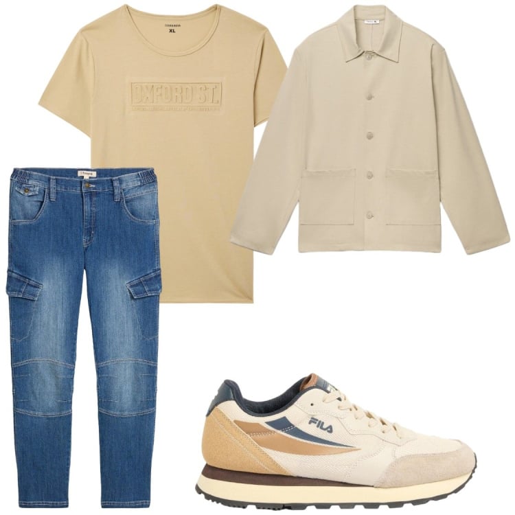 Outfit uomo - La camicia giacca. Stile Casual per Tutti i giorni. Abbinamento con jeans dritti, sneakers, cappotti, t-shirt.