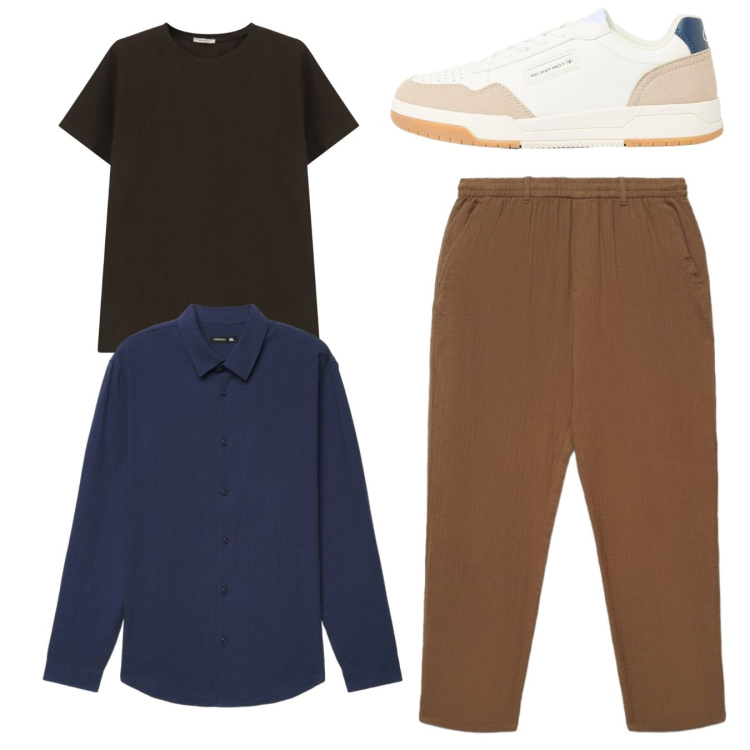 Outfit uomo - Total look. Stile Casual per Tutti i giorni. Abbinamento con sneakers, pantaloni, camicie, t-shirt.