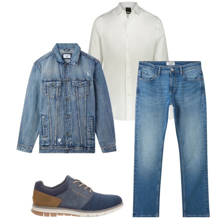 Outfit uomo - Total look #2403765. Stile Trendy per Tutti i giorni. Abbinamento con scarpe stringate, jeans, giacche, camicie.