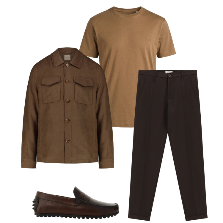 Outfit uomo - Total look #2403771. Stile Trendy per Serata speciale. Abbinamento con pantaloni, scarpe stringate, t-shirt, cappotti.