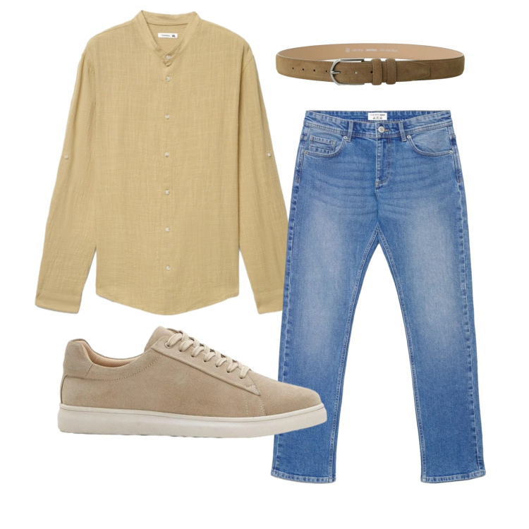 Outfit uomo - Total look #2403774. Stile Trendy per Tutti i giorni. Abbinamento con sneakers, jeans, camicie, cinture.