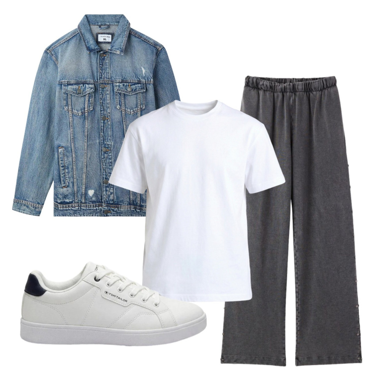 Outfit uomo - Total look #2403792. Stile Casual per Tutti i giorni. Abbinamento con sneakers, giacche, pantaloni sportivi, t-shirt.