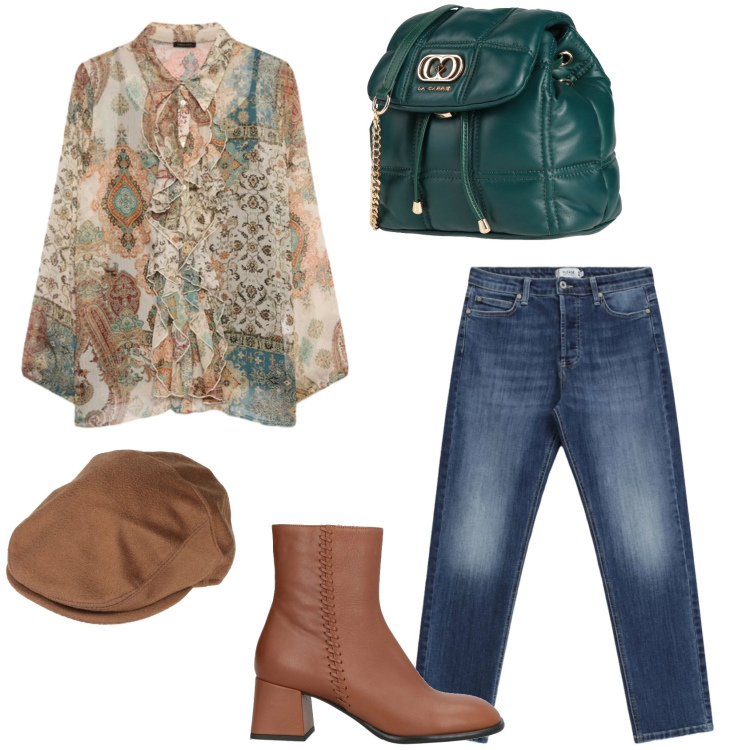 Outfit donna - Marrone verde. Abbinamento con cappelli, stivaletti, valigie, jeans, camicie.