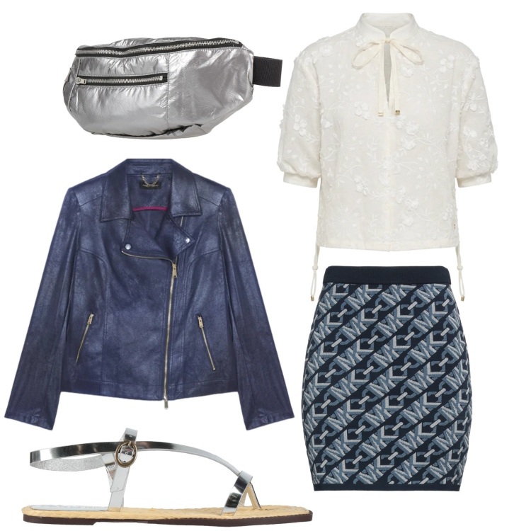 Outfit donna - La gonna bon ton. Stile Bon Ton per Tutti i giorni. Abbinamento con minigonne, marsupi, ciabatte, bluse, blazer.