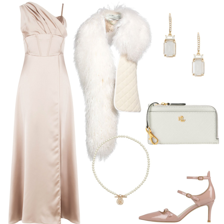 Outfit donna - charm and elegance. Stile Vintage retrò per Cerimonia. Abbinamento con cinture, décolleté, vestiti lunghi, portafogli, orecchini, ciondoli.