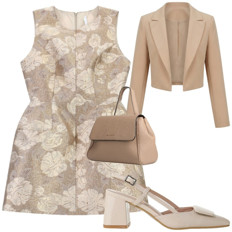 Outfit donna - Scamiciato#cerimonie. Stile Chic per Cerimonia. Abbinamento con zaini, vestiti corti, décolleté, bolero.