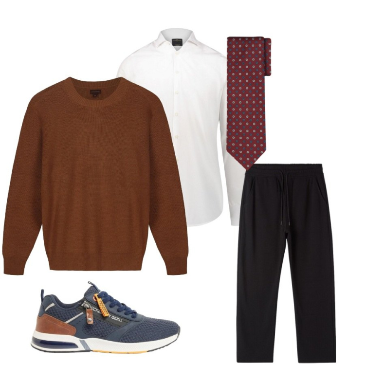 Outfit uomo - Total look #2404292. Stile Urban per Tutti i giorni. Abbinamento con sneakers, pantaloni, maglieria, camicie, cravatte.